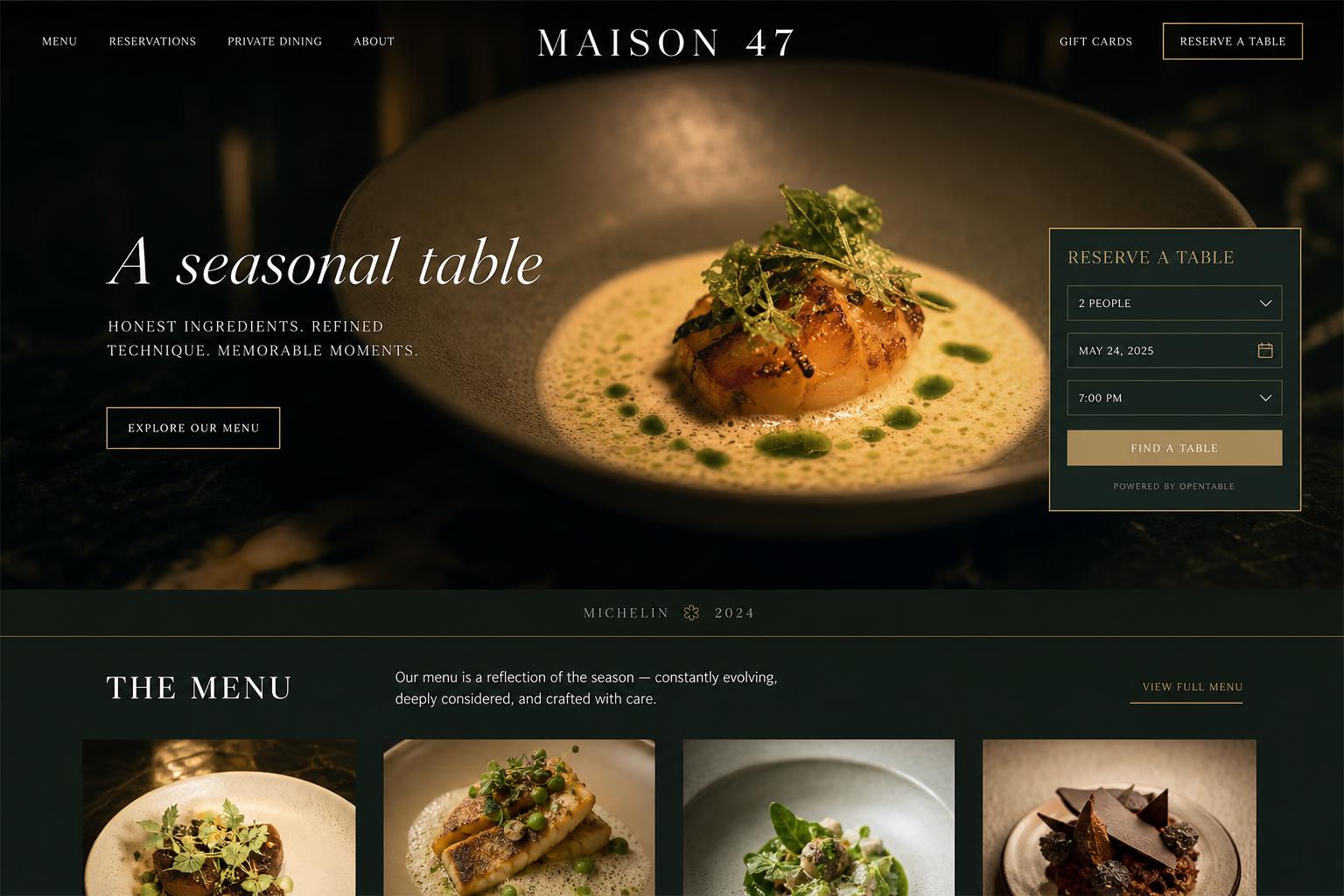 Maison 47 website design sample